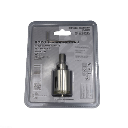 Коронка алмазная по керамике и кафелю с центрирующим сверлом 28мм 400028 Trio-Diamond