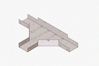 Лоток тройниковый замковый перфорированный ОТЗ 600х80 УХЛ1, оцинкованный лист, S1,5