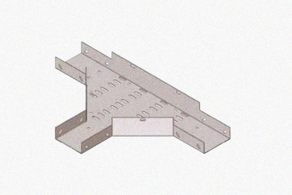 Лоток тройниковый замковый перфорированный ОТЗ 600х80 УХЛ1, оцинкованный лист, S1,5