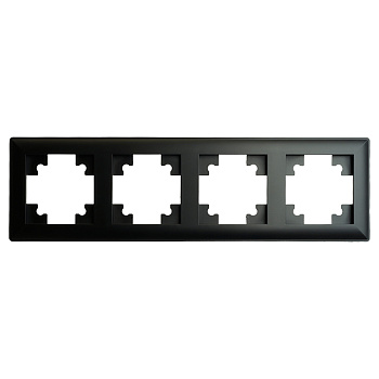 Рамка STEKKER, PFR00-7004-05 4-местная, серия Катрин, черный