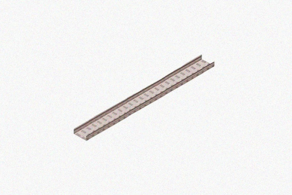 Лоток замковый перфорированный ЛМЗ 600х100х2000 УТ1,5, оцинкованный лист, S0,7