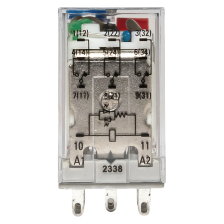 Реле промежуточное с кнопкой и мех.индикацией RPAt 22/3 10A 110В DC AVERES EKF