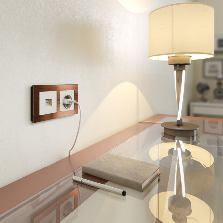 Встраиваемые механизмы Розетка СУ Ethernet RJ-45 . слоновая кость IP20 Werkel