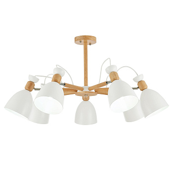 Люстра потолочная Светлое дерево, Белый/Белый E27 7*60Вт SLE103802-07 EVOLUCE