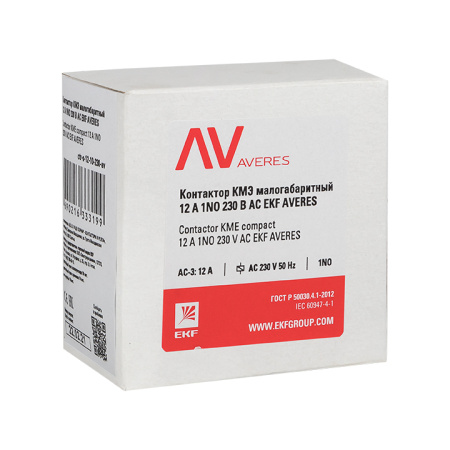 Контактор КМЭ 12А 1NO 230В АС AVERES EKF