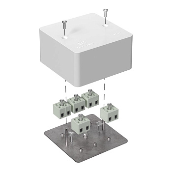 Коробка огнестойкая для кабель-канала 40-0460-FR2.5-10 Е15-Е120 85х85х45 RAL9003 Промрукав (44 шт/уп)