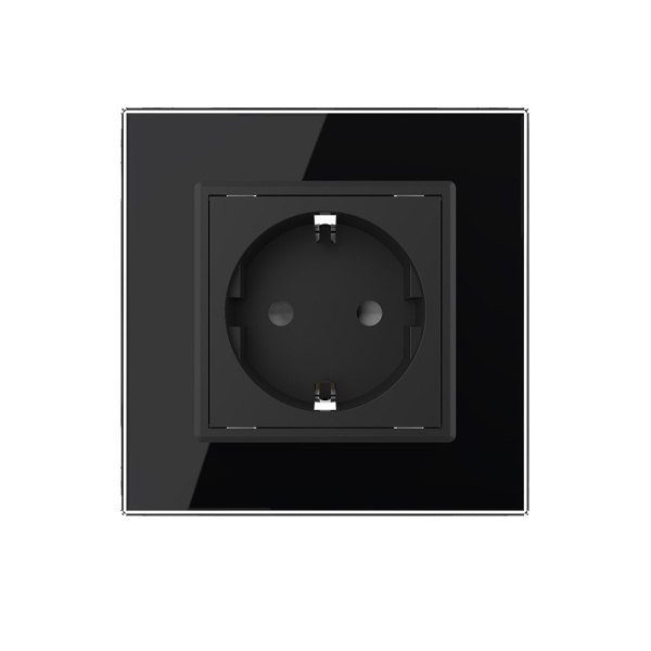 Розетка 1 модуль Черная Livolo
