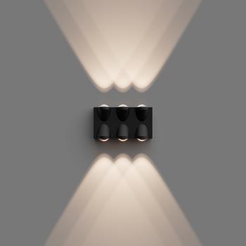 31-03 Светильник светодиодный, настенный, 6Вт, 230В/50Гц, 480лм, 3000К, IP54, 140х80х50мм, черный, алюминий APEYRON