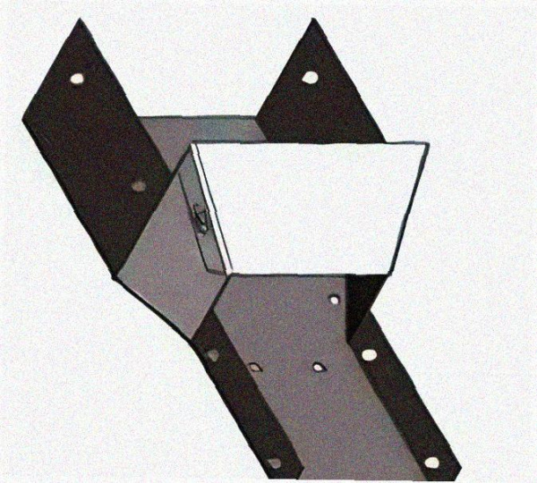 Лоток переходной замковый ЛПЗ 400х65-200х65 УТ1,5, оцинкованный лист, S1,0