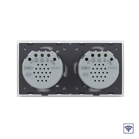 Сенсорный радиоуправляемый выключатель 3 клавиши (1-2), 2 поста Белый Livolo