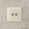 Компьютерная розетка RJ-45 без шторки в стену, кат.6 двойная экранированная, "Avanti", "Ванильная дымка" DKC