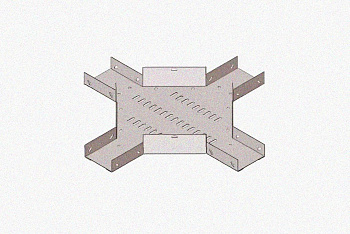 Лоток крестообразный замковый глухой КМЗГ 150х50 УТ1,5, оцинкованный лист, S0,8