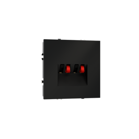 Розетка акустическая встраиваемая Voltum S70 4-местная, (черный матовый)