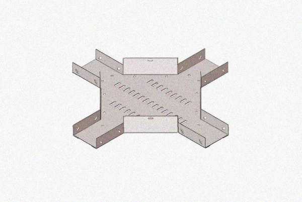 Лоток крестообразный замковый глухой КМЗГ 150х50 УТ1,5, оцинкованный лист, S0,8