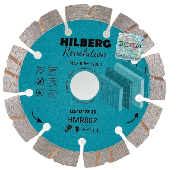 Диск алмазный отрезной 230*22.23*12 Hilberg Revolution HMR806