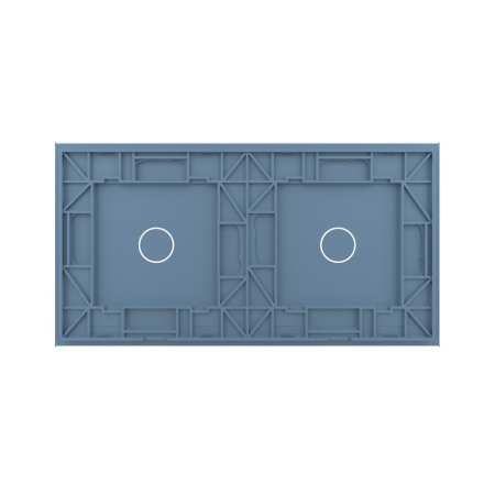 Панель для двух сенсорных выключателей, 2 клавиши (1+1), цвет синий, стекло Livolo