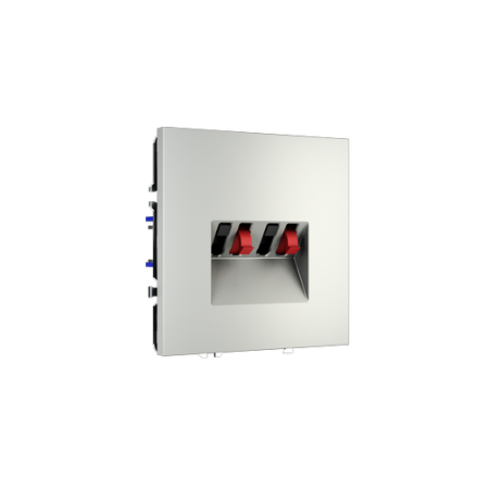 Розетка акустическая встраиваемая Voltum S70 4-местная, (сталь)