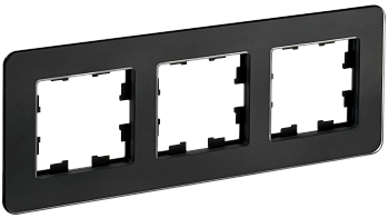 BRITE Рамка 3-мест. РУ-3-2-Бр стекло черн. RE IEK
