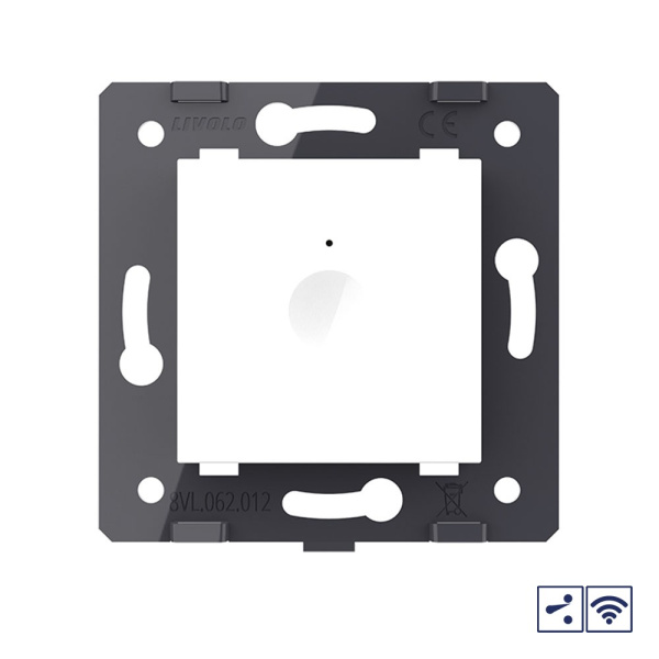 Одноклавишный проходной сенсорный выключатель Module с радиоупр., цвет белый (механизм) Livolo