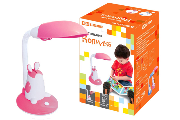 Светильник Копилка настол. 220В, 11Вт, Е27 , розовый TDM