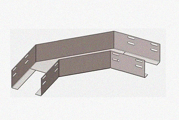 Лоток угловой перфорированный КГ 300х100-135 УХЛ1 поворот на 135, оцинкованный лист S1,5
