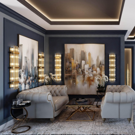 Настенный св-к E14 4*40W высота 810см EMPIRE золото/стекло ODEON LIGHT