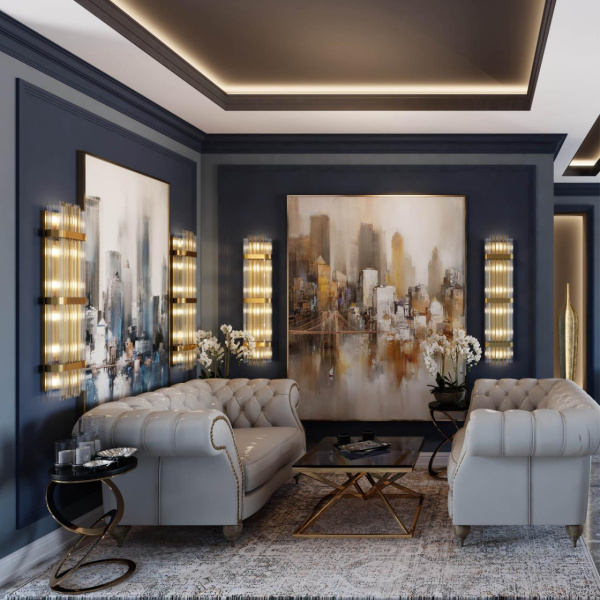 Настенный св-к E14 4*40W высота 810см EMPIRE золото/стекло ODEON LIGHT