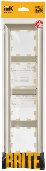 BRITE Рамка 4-мест. РУ-4-Бр беж./шамп. IEK