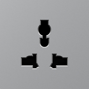 Donel A07 матовый серый накладка для розетки мультистандарт, со шторками 16A 250 В~,серия DB