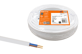 Провод ПГВВП 2х1,5 ГОСТ (50м), белый TDM