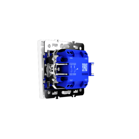 Выключатель встраиваемый Voltum S70 двухклавишный с подсветкой 10А, (белый глянцевый)