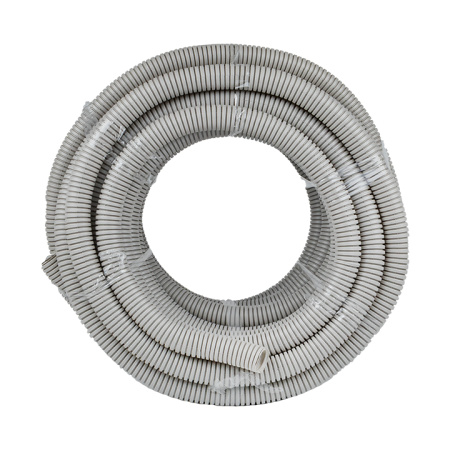 Труба гофр, ПВХ с протяжкой d32 мм (30 м) серая EKF-Plast