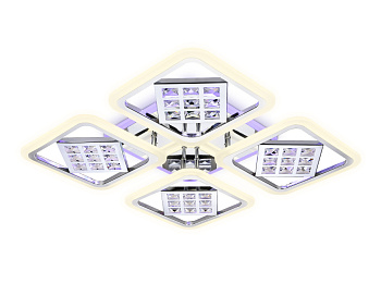 Потолочный светодиодный светильник с пультом FA288/4 CH хром 116W 750*750*80 (ПДУ РАДИО 2.4G) Ambrella Light