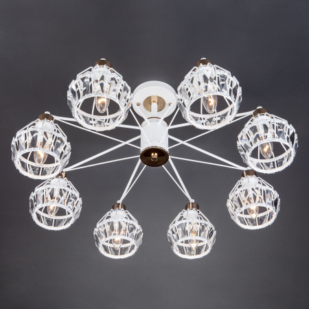 Потолочная люстра с хрусталем 8*E14 60Вт белый IP20 Lord (70075/8 белый) Eurosvet