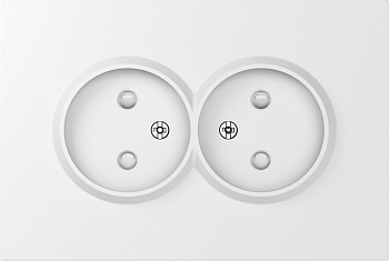 Donel S08 матовый белый накладка для розетки 2-й без заземления, со шторками 16A 250 В~,серия DB