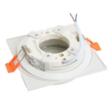 Светильник потолочный встраиваемый, 15W 230V GX53, IP44, белый, квадрат, без лампы, DL505 Feron