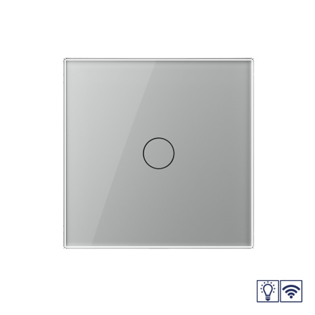 Сенсорный радиоуправляемый диммер 1 клавиша 1 пост Серый Livolo