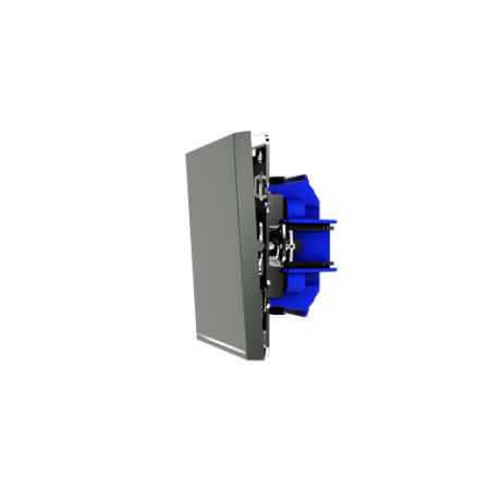 Выключатель встраиваемый Voltum S70 одноклавишный с подсветкой 10А, (титан)