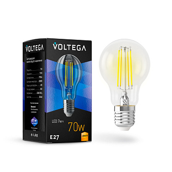 Лампа св/д E27 7Вт 2800K Прозрачный General purpose bulb E27 7W 7140 Voltega