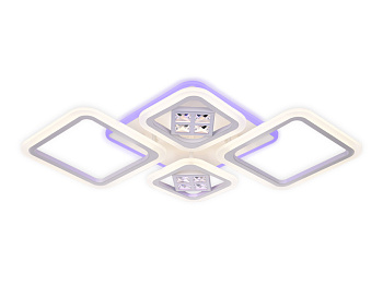 Потолочный светодиодный светильник с пультом FA286/4 WH белый 101W 750*490*80 (ПДУ РАДИО 2.4G) Ambrella Light