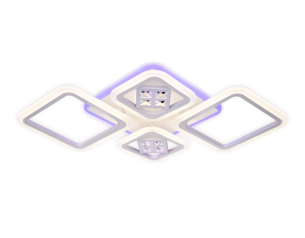 Потолочный светодиодный светильник с пультом FA286/4 WH белый 101W 750*490*80 (ПДУ РАДИО 2.4G) Ambrella Light