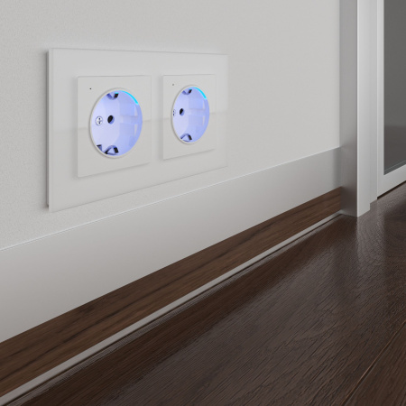 Розетка с подсветкой (белая) СУ IP20 Werkel