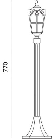 Светильник садово-парковый Feron PL107 четырехгранный, столб 60W 230V E27, черное золото