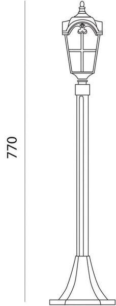 Светильник садово-парковый Feron PL107 четырехгранный, столб 60W 230V E27, черное золото