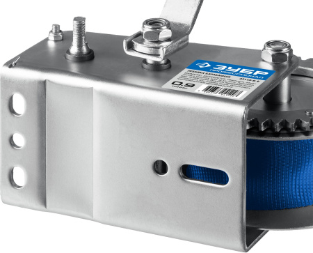 Лебедка ручная барабанная "Профессионал", тяговая, ленточная, 0,9т, 10м ЗУБР