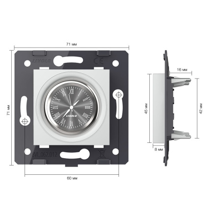 Часы механические, цвет серый (механизм) Livolo