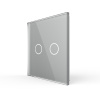 Панель для двухклавишного выключателя серая Livolo