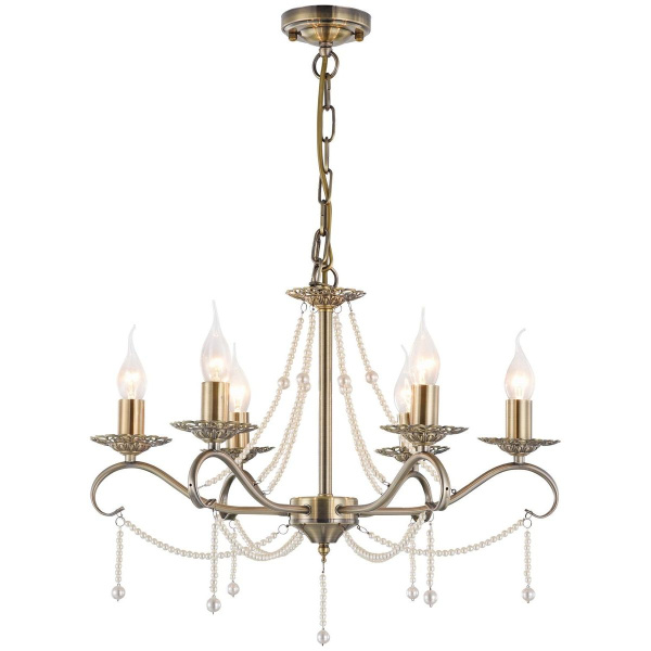 Люстра подвесная Бронзовый, Белый E14 6*60Вт 374-503-06 VELANTE