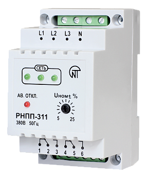 Реле напряжения, перекоса и последовательности фаз РНПП-311 Новатек-Электро
