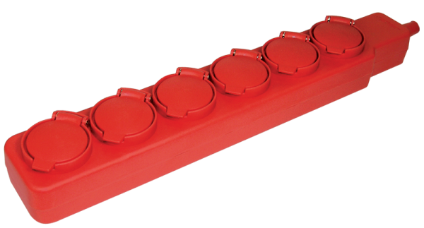 Удлинитель У06В 6 мест с защитными крышками IP44 2P+PE/5м 3х1мм2 16А/250В IEK